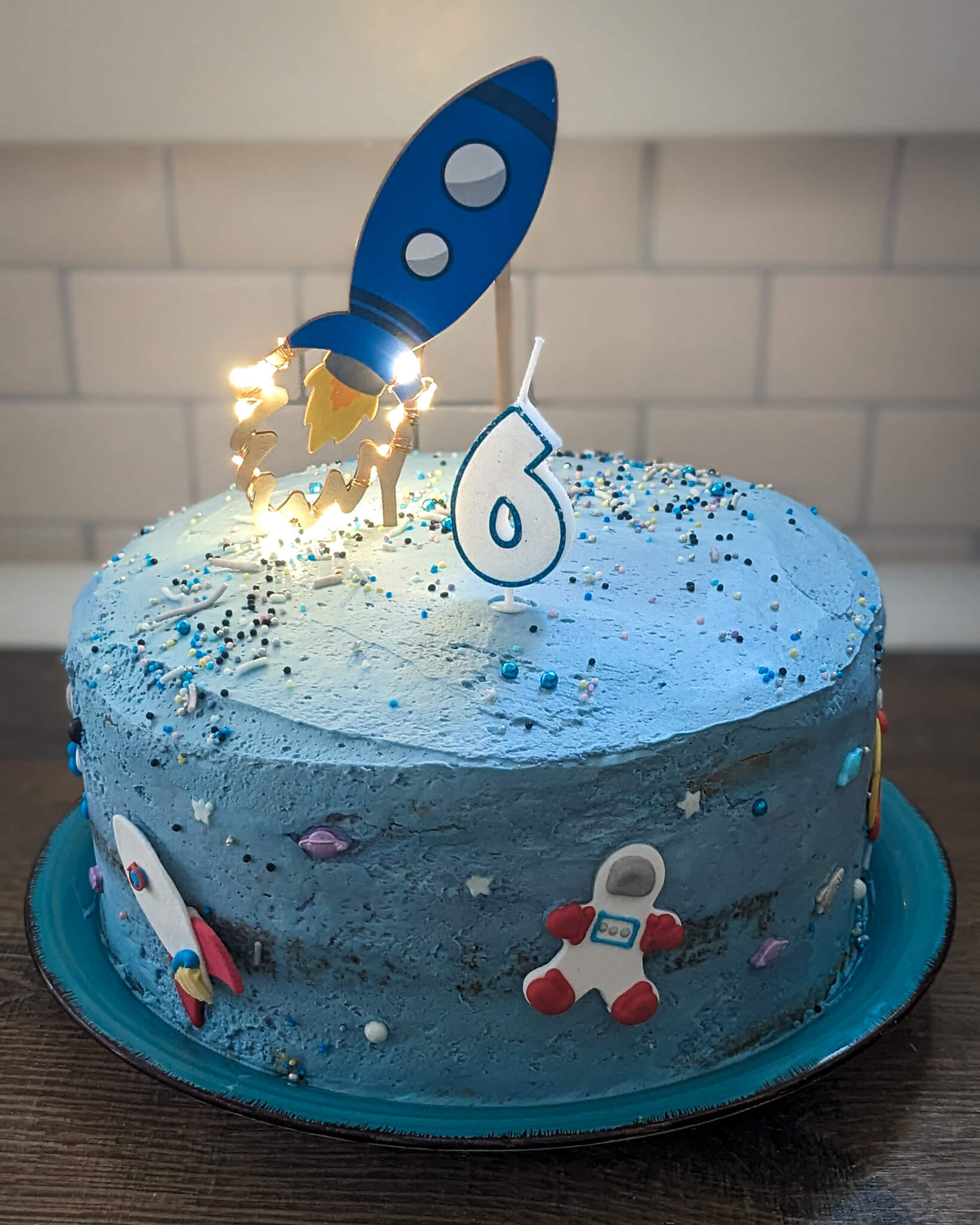 tarta de cumpleaños espacio